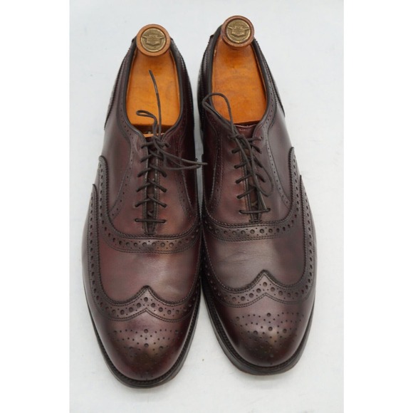 Allen Edmonds Barrington Burgundy Leather Wingtip Blucher Dress Shoe SZ 12 D - Picture 12 of 12